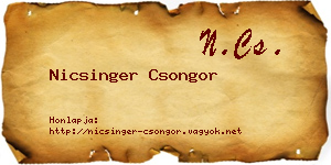 Nicsinger Csongor névjegykártya