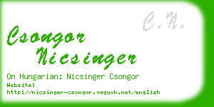 csongor nicsinger business card
